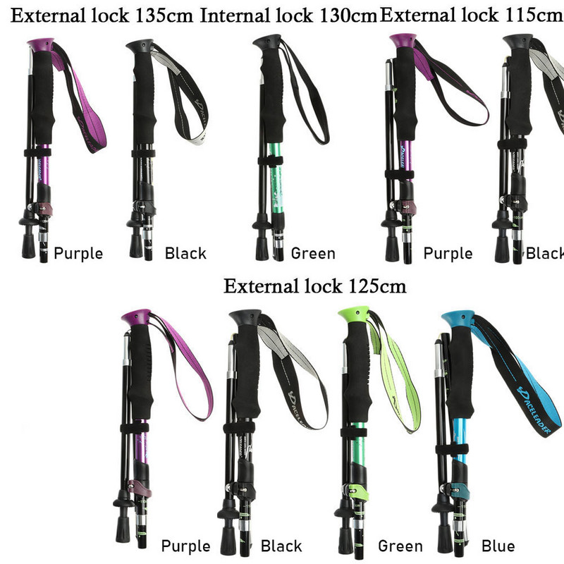 Mâner EVA Instrument portabil din aluminiu pentru drumeții de camping Băț telescopic Bastoane pliabile de mers Bețe pliante de trekking
