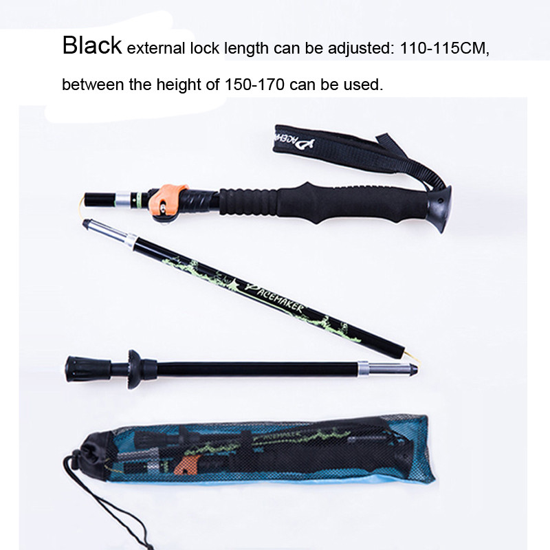 Õues kokkupandavad kepid 5 sektsiooni kokkupandavad teleskoop-matkakepid matkakargud jalutuskepi kinnituskargud