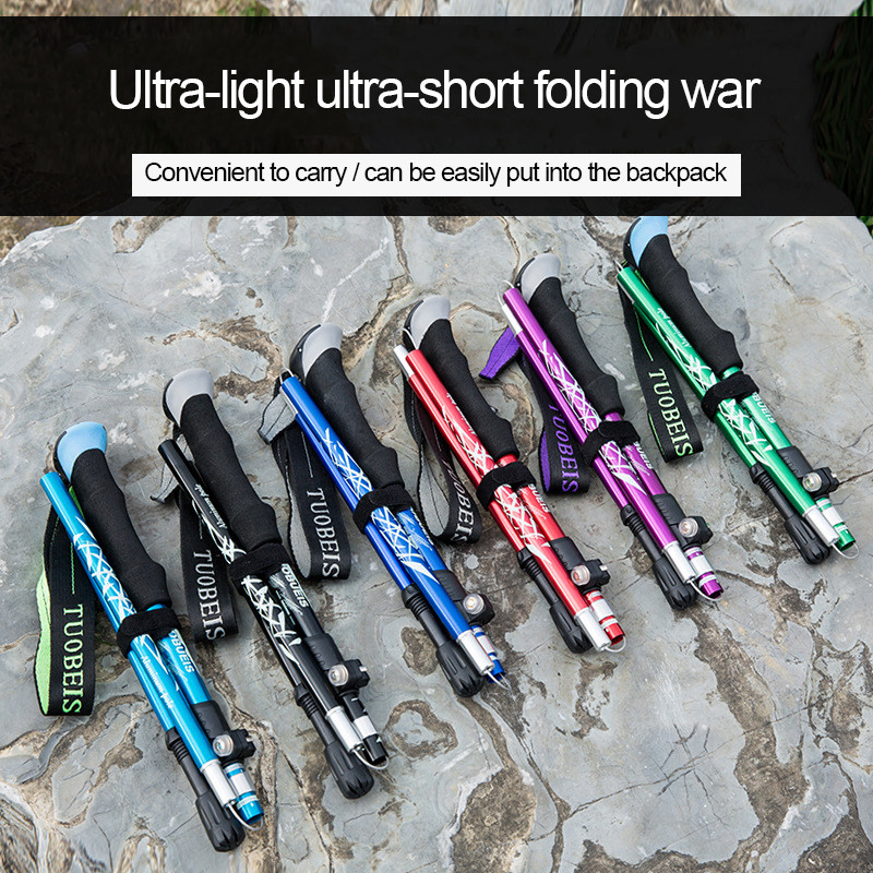 Alpenstocks Outdoor Fold matkakepid Telkimine kaasaskantav matkakepp jalutuskepi teleskoop-välisvarustus