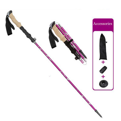 5 sektsiooni kokkupandav matkakepp välissporditööriistad Looduslikud matkatarvikud Ülikerged alumiiniumsulamist ohutustarbed