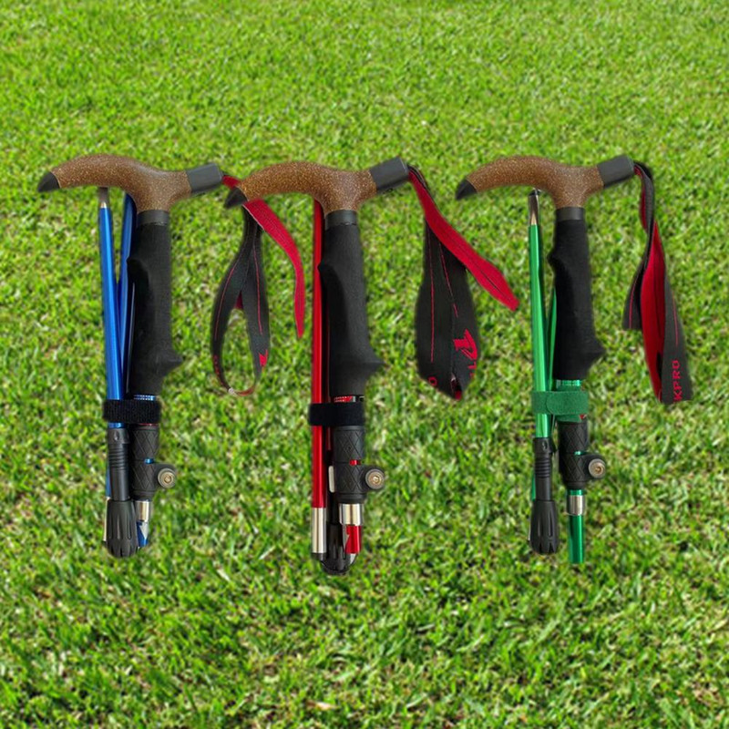 Бастуни Четирисекционни телескопични трекинг щеки Трекинг щеки Практични планински технически щеки