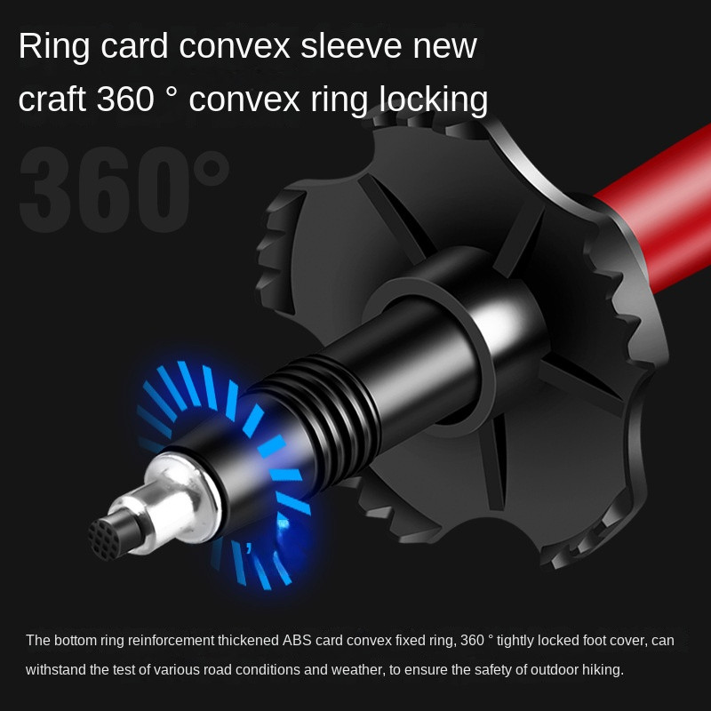 Alpinizmo lazda, aliuminio lydinio sulankstoma 5 sekcijų lengva ir trumpa teleskopinė lauko rankinė laipiojimo ramentai Laipiojimo lazda