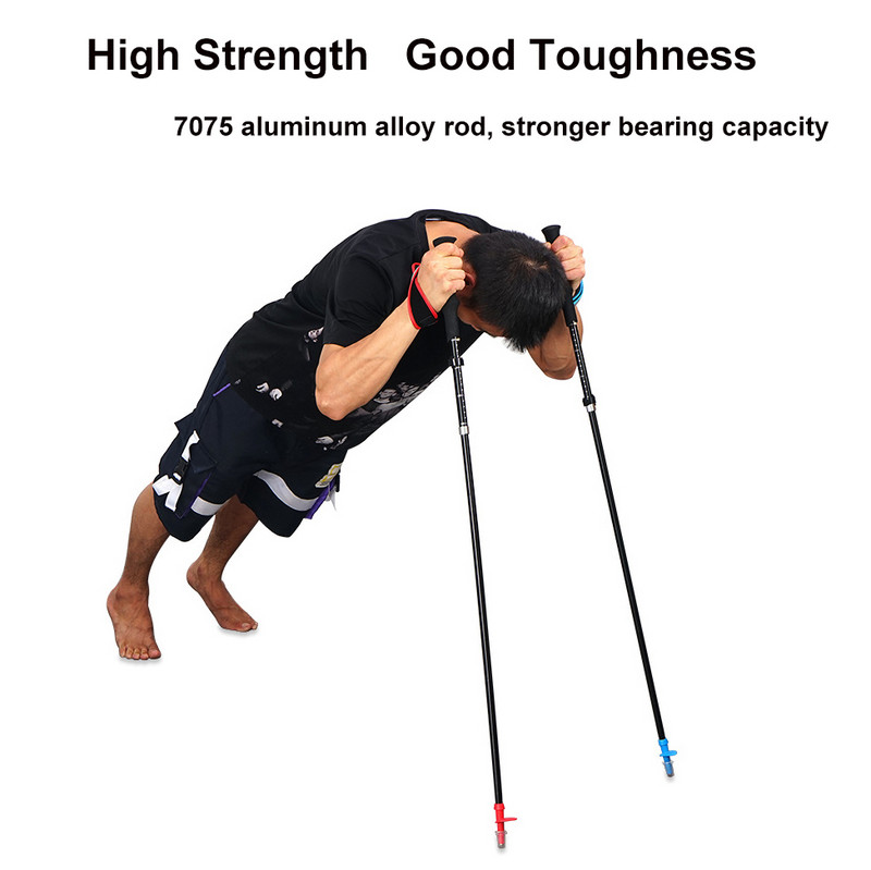 Outdoor Fold Trekikepp Camping Kaasaskantav matkakepp Põhjamaade eakatele Teleskoopklubi Lihtne kotti panna треккинговые палки