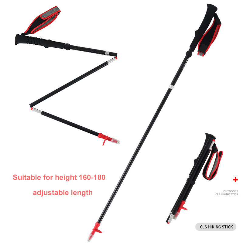 Outdoor Fold Trekikepp Camping Kaasaskantav matkakepp Põhjamaade eakatele Teleskoopklubi Lihtne kotti panna треккинговые палки