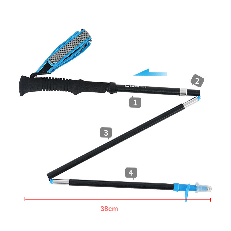 Outdoor Fold Trekikepp Camping Kaasaskantav matkakepp Põhjamaade eakatele Teleskoopklubi Lihtne kotti panna треккинговые палки