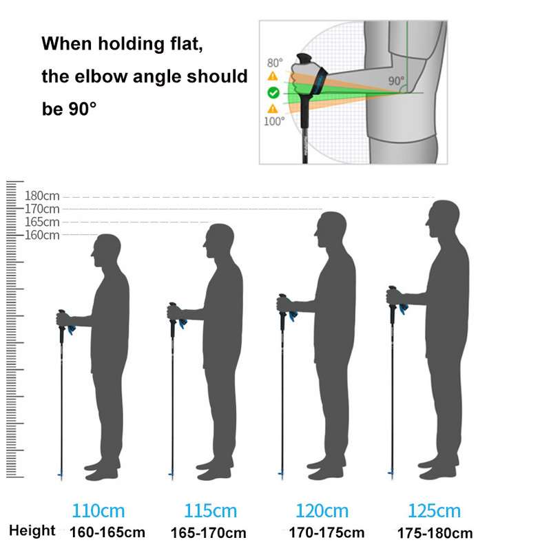 Outdoor Fold Trekikepp Camping Kaasaskantav matkakepp Põhjamaade eakatele Teleskoopklubi Lihtne kotti panna треккинговые палки