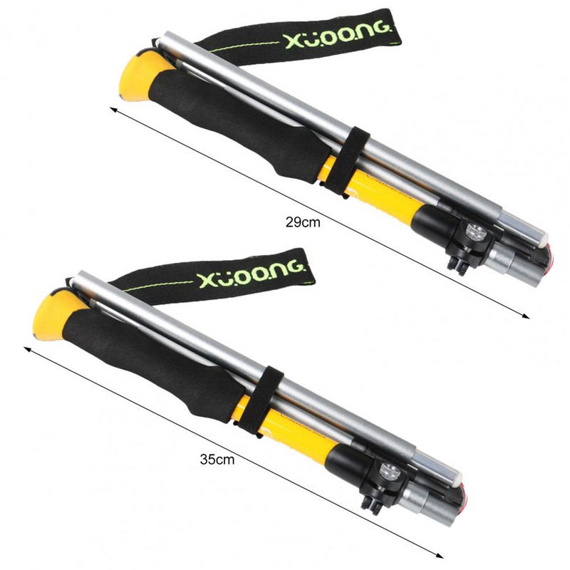 Sulankstomas žygio lazdas Camping Nešiojami šiaurietiško ėjimo žygių lazdos Aliuminio lydinio sulankstomos žygio lazdos laipiojimo ramentai