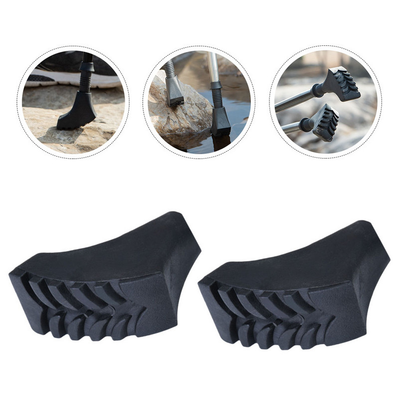 4 τμχ Μπαστούνια πεζοπορίας Συμβουλές για μπαστούνια πεζοπορίας Συμβουλές καρβιδίου Ανταλλακτικά μπαστούνια πεζοπορία Μύτη ράβδου αναρρίχησης για κάμπινγκ Μαύρο