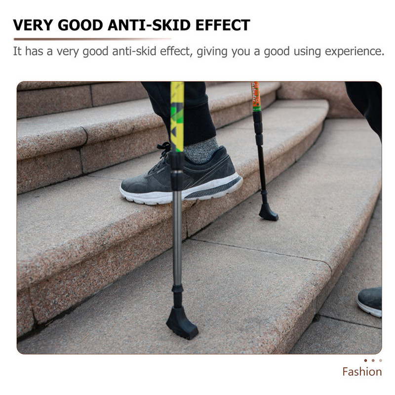 4 τμχ Μπαστούνια πεζοπορίας Συμβουλές για μπαστούνια πεζοπορίας Συμβουλές καρβιδίου Ανταλλακτικά μπαστούνια πεζοπορία Μύτη ράβδου αναρρίχησης για κάμπινγκ Μαύρο