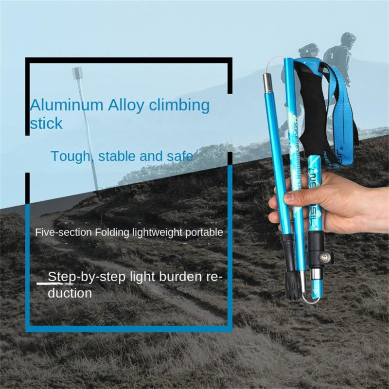 Itin trumpas pasivaikščiojimo lazdas, aliuminio lydinio, vaikščiojimo lazdos, sulankstomas stulpas, nešiojamasis vaikščiojimo personalas, skirtas stovyklaujant šeimai