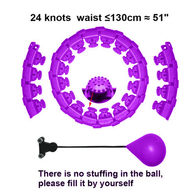 24/27/30 Sekcijos Reguliuojami sportiniai lankeliai Pilvo plonumo juosmens pratimas Nuimamas Hoola masažas Fitneso lankas Treniruotės svorio metimas