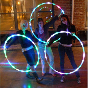 LED цветен кръг за сценични изкуства Коремна светлина за загуба на мазнини Фитнес Crossfit Сгъваем спортен обръч Фитнес оборудване за фитнес