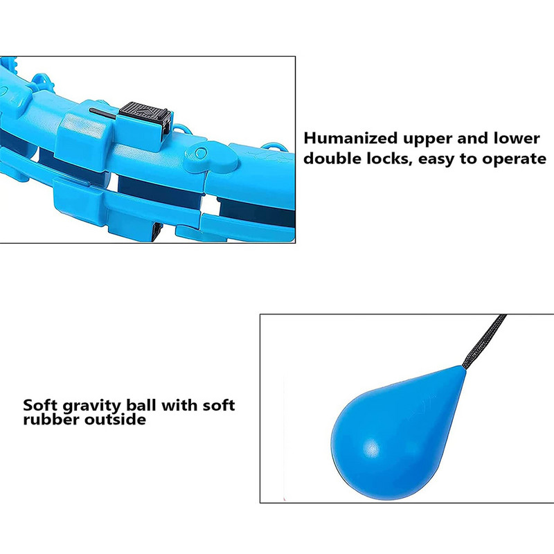 24 sektsiooni nutikad kaalutud spordirõngad kõht õhuke talje Harjutus Eemaldatav rõngas massaaž Fitnessiringid Treening Kaalulangus