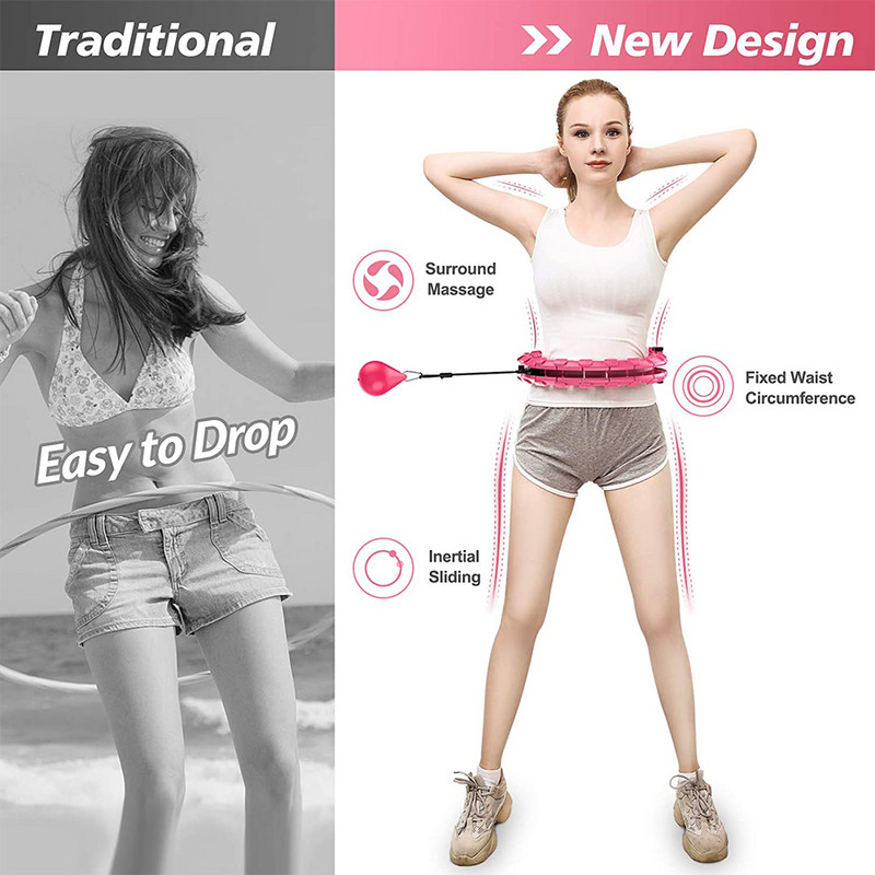 Reguleeritavad spordirõngad kõht õhuke talje Harjutus Eemaldatav massaaž Fitness Hoops Jõusaal Kodu Treening Treening Kiire kaalulangus