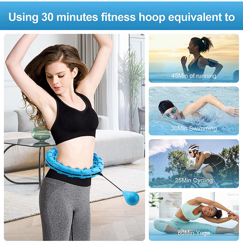 26 sektsiooni nutikad kaalutud spordirõngad kõht õhuke talje Harjutus Eemaldatav rõngas massaaž Fitness Ringid Treening Kaalulangus