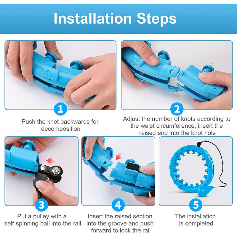 26 sektsiooni nutikad kaalutud spordirõngad kõht õhuke talje Harjutus Eemaldatav rõngas massaaž Fitness Ringid Treening Kaalulangus