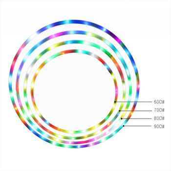LED πολύχρωμοι κύκλοι γυμναστικής Αθλητικές κρίκες Κοιλιακή λεπτή μέση Κρίκοι μασάζ Crossfit Εξοπλισμός γυμναστικής σπίτι Προπόνηση Απώλεια βάρους