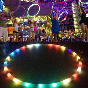 LED цветни фитнес кръгове Спортни обръчи Коремна тънка талия Масажни обръчи Crossfit Фитнес оборудване Домашно обучение Отслабване