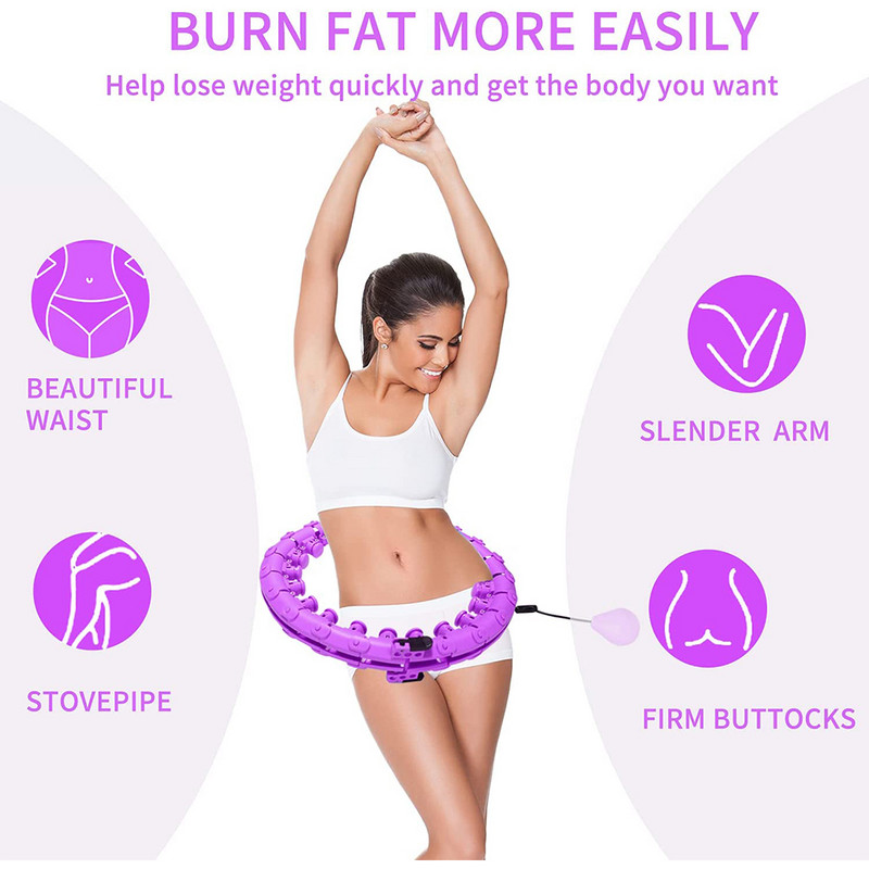 24 Sektsioon Fitness Smart Sport Hoop Õhuke vöökoht Harjutus Eemaldatavad Massaažirõngad Fitnessivahendid Jõusaal Kodu Treening Kaalulangus