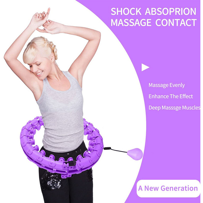 24 Sektsioon Fitness Smart Sport Hoop Õhuke vöökoht Harjutus Eemaldatavad Massaažirõngad Fitnessivahendid Jõusaal Kodu Treening Kaalulangus