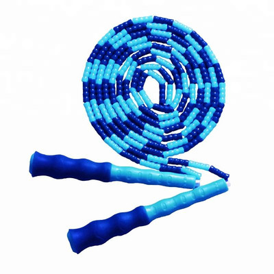 Регулируем прескачащ сегмент с меки мъниста Въже за скачане Неплъзгаща се дръжка Спорт Упражнение във фитнес зала Изгаряне на мазнини Фитнес обучение