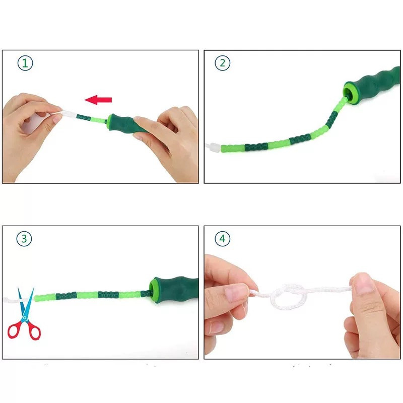 Регулируем прескачащ сегмент с меки мъниста Въже за скачане Неплъзгаща се дръжка Спорт Упражнение във фитнес зала Изгаряне на мазнини Фитнес обучение