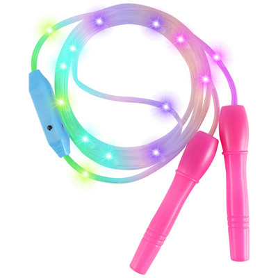 LED светещо въже за скачане, регулируемо Фитнес въжета за скачане Кабел за деца Нощни упражнения Фитнес тренировки Спорт Цвят произволен