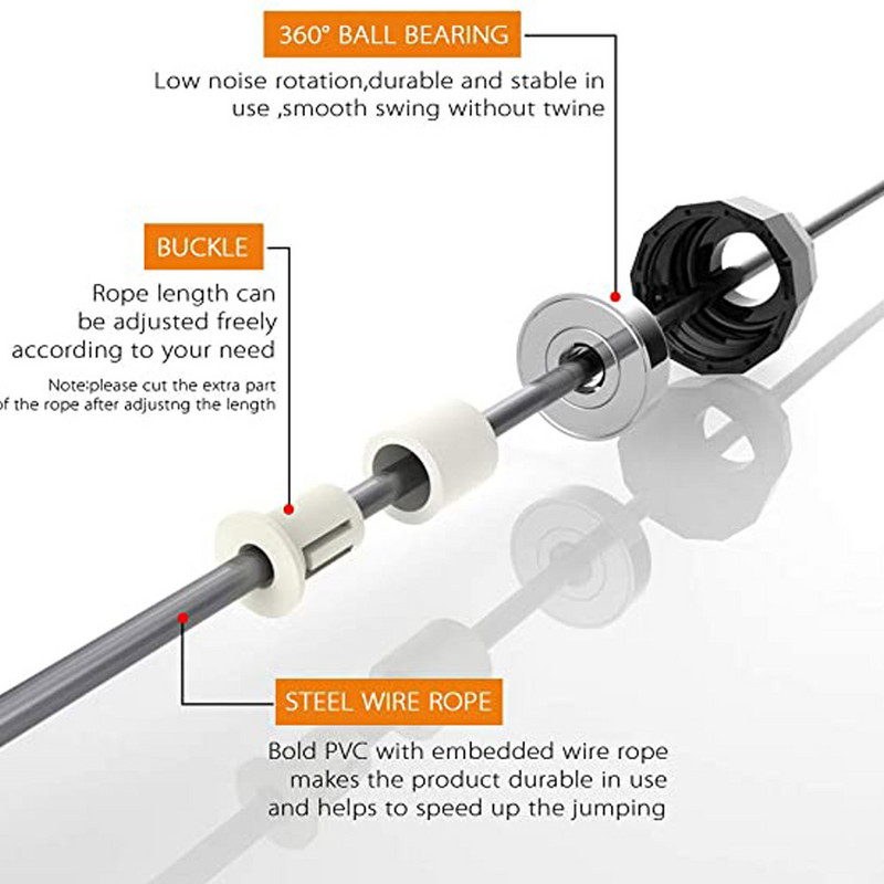 Kaasaskantav laager Juhtmeta hüppenöör hüppenöör Kiirus Crossfit Sport Kodune harjutus PVC juhtmevaba kardiotreening Fitnessivarustus