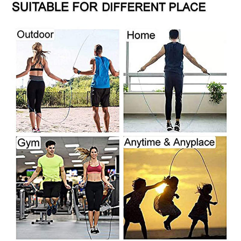 Kaasaskantav laager Juhtmeta hüppenöör hüppenöör Kiirus Crossfit Sport Kodune harjutus PVC juhtmevaba kardiotreening Fitnessivarustus