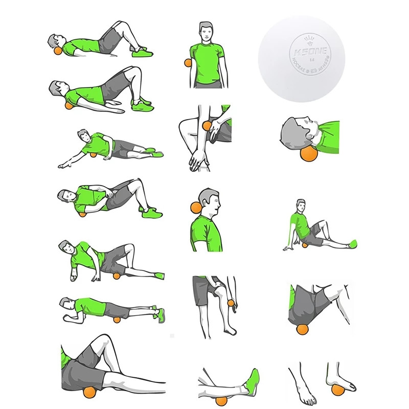 Massaažipall 6,3 cm Fascia Ball Lacrosse Ball Jooga Lihaseid Lõõgastav Valu leevendav Kaasaskantav Füsioteraapia Pall Lõualuu Treeningpall