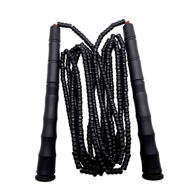 NEVERTOOLATE БЕЗ ЛОГО PVC мъниста дълга дръжка PURE BLACK BEADED ROPE 3 метра въже за скачане меки PVC мъниста трикове за възрастни