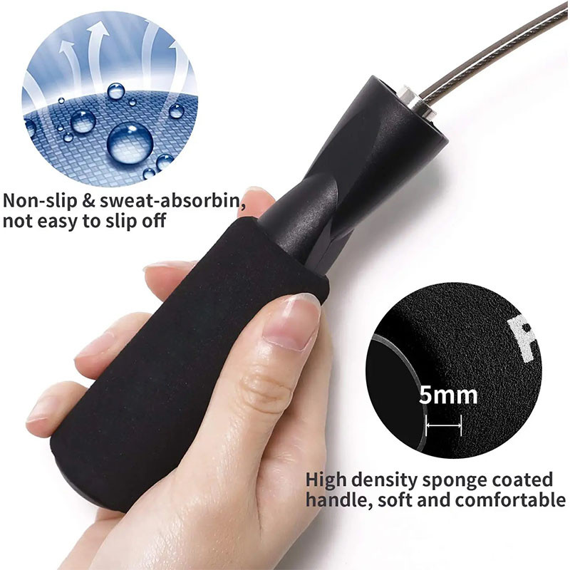 Sârmă de oțel reglabilă, fără încurcături, frânghie de săritură durabilă pentru bărbați, femei, frânghie de viteză, box, antrenament de anduranță cardio