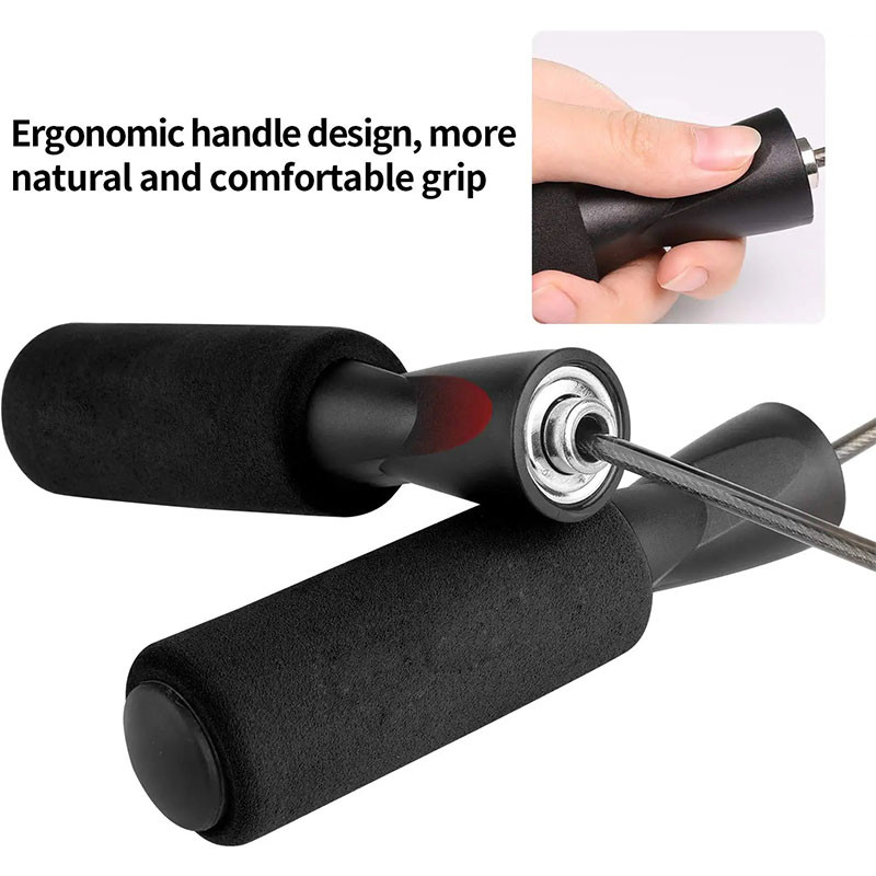 Sârmă de oțel reglabilă, fără încurcături, frânghie de săritură durabilă pentru bărbați, femei, frânghie de viteză, box, antrenament de anduranță cardio