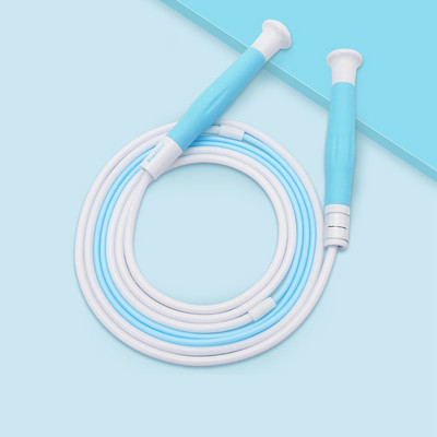 Kindmax PVC ugrókötél, kék rózsaszín, sárga ugrókötél, könnyű, csomómentesen állítható, fitness sportok verseny gyakorlat