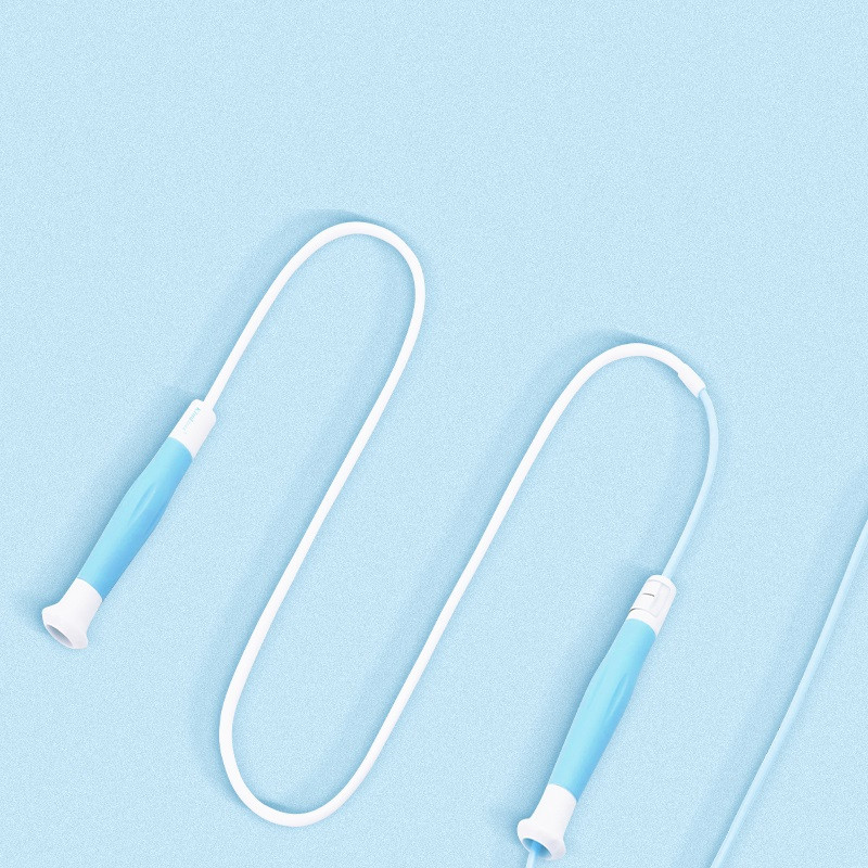 Kindmax PVC ugrókötél, kék rózsaszín, sárga ugrókötél, könnyű, csomómentesen állítható, fitness sportok verseny gyakorlat