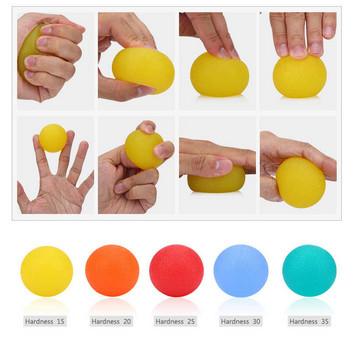 Фитнес силиконова масажна терапевтична топка за хващане Яйце 53 мм 58 мм Уред за трениране на пръсти на ръката Грипер за възстановяване на мускулите Болкоуспокояваща топка за фасция