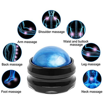 Ръчен масажен ролков масажор с топка Терапия за облекчаване на болката в тялото Крака, Гръб, Талия, Бедро, Релаксатор, Освобождаване на стреса, Мускулна релаксация