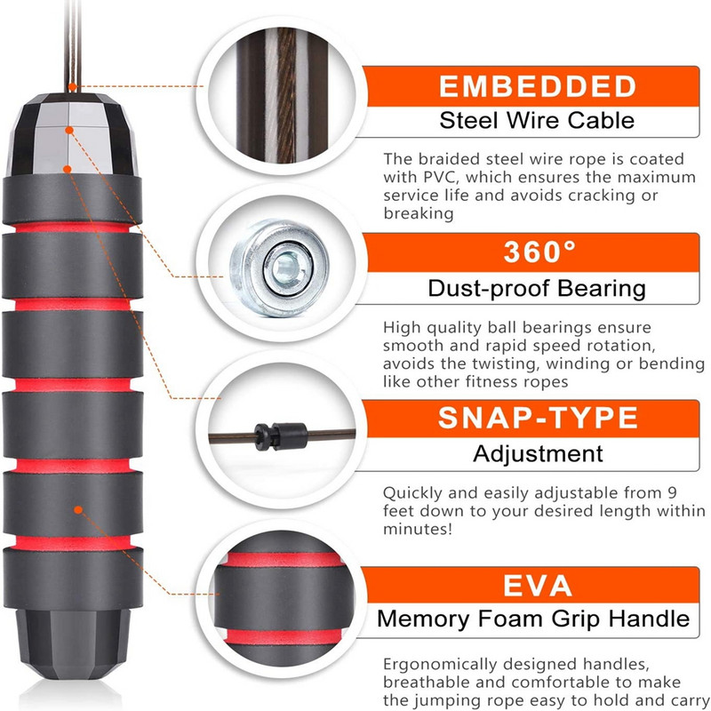 WorthWhile Professionaalsed hüppenöörid Kiiruskrosfitreening MMA poks Kodune jõusaal Treeningvarustus meestele Naised Lapsed