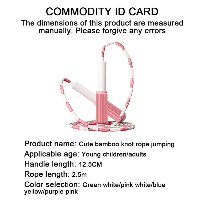 GOBYGO copii din bambus frânghie mâner anti-alunecare pentru copii profesioniști sport în aer liber instrument de exercițiu sărituri frânghie băieți fete