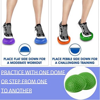 16 εκατοστά Yoga Spiky Foot Massage Ball Anti-slip Half Ball Exercise Stabilizer Balance Integration Trainer Hemisphere Steping Stones