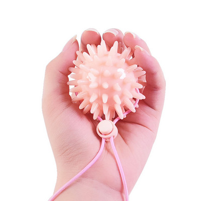 Ανθεκτικό 6cm TPR Spiky Grip Ball μασάζ με σχοινί String Spike Massager Trigger Point Hand Yoga Ball Hand Rehabilitation Trainer