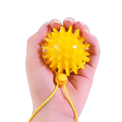 Ανθεκτικό 6cm TPR Spiky Grip Ball μασάζ με σχοινί String Spike Massager Trigger Point Hand Yoga Ball Hand Rehabilitation Trainer
