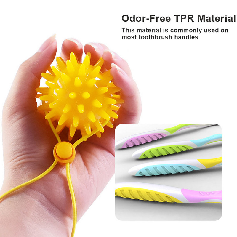 Ανθεκτικό 6cm TPR Spiky Grip Ball μασάζ με σχοινί String Spike Massager Trigger Point Hand Yoga Ball Hand Rehabilitation Trainer