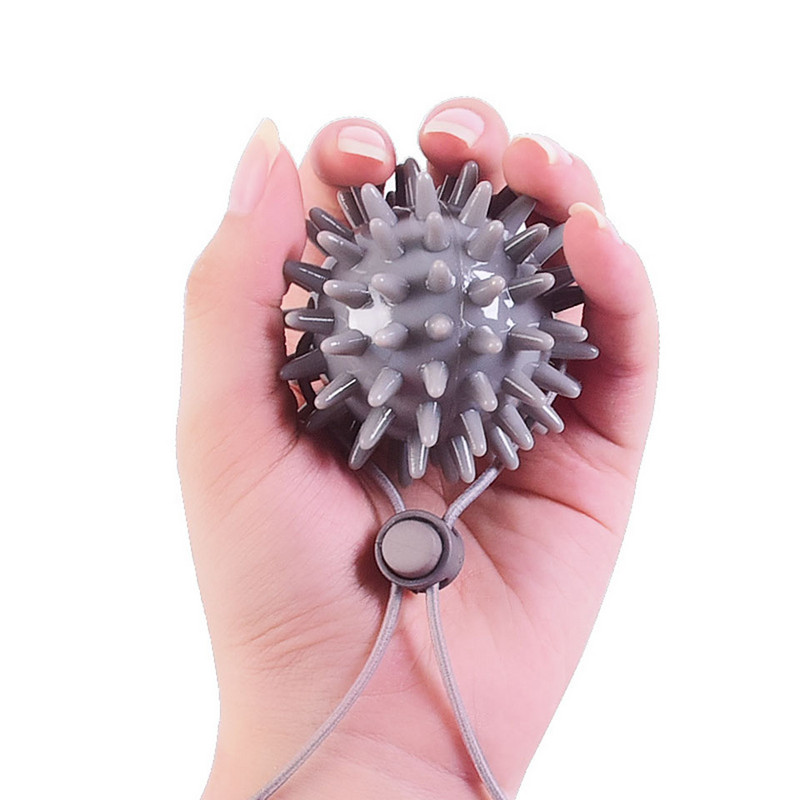 Ανθεκτικό 6cm TPR Spiky Grip Ball μασάζ με σχοινί String Spike Massager Trigger Point Hand Yoga Ball Hand Rehabilitation Trainer