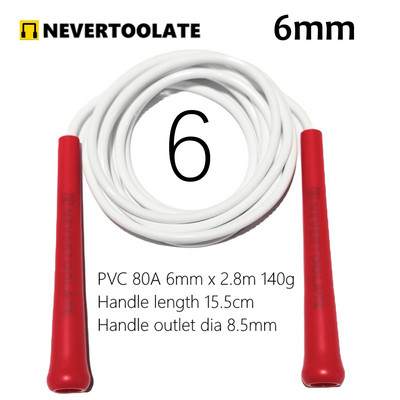 JR100-6 140 grammos 6 mm átmérőjű PVC ugrókötél 15,5 cm középhosszú nyél NE SZEREZZEN JÓ MINŐSÉGET