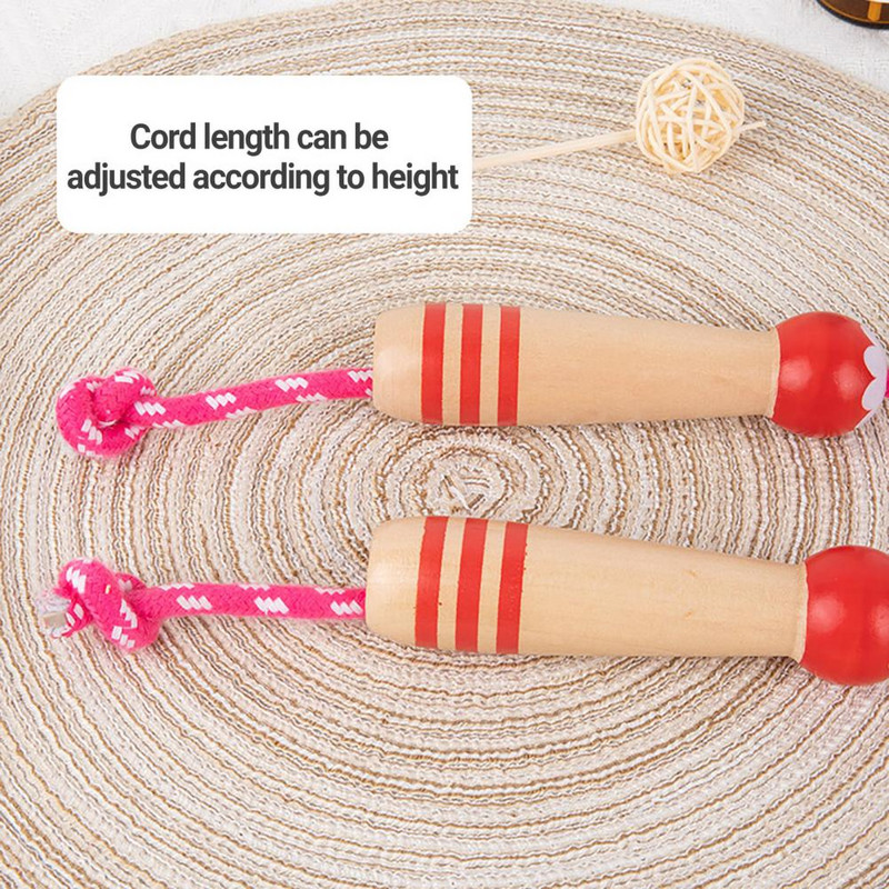 Gyerek ugrálókötél zsírégető fitnesz ugrálókötél rajzfilm fa fogantyú, állítható hosszúságú ugrókötél