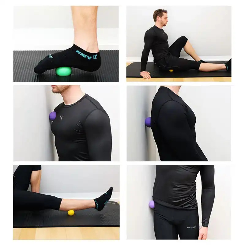 6,3 cm Lacrosse massaažipall kummist kamuflaaž jooga lihasmassaazi rull lõdvestav valu leevendav kaasaskantav füsioteraapia pall