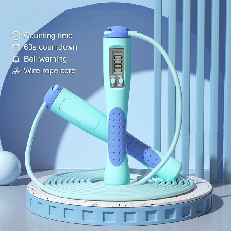 Sală de gimnastică simplă, portabilă, inteligentă, pentru antrenament pentru sărituri, frânghie de numărare, frânghie de săritură, miez de sârmă de oțel pentru copii