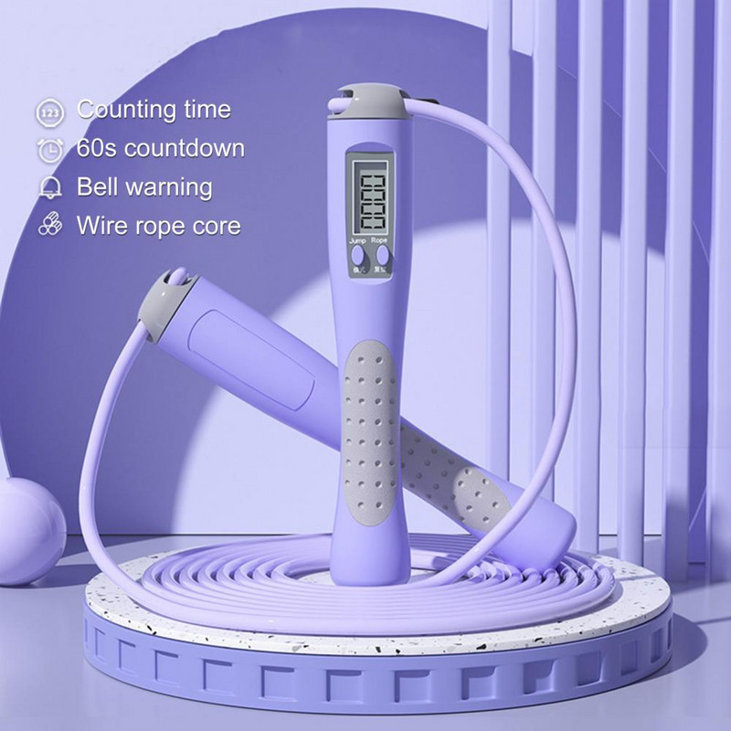 Sală de gimnastică simplă, portabilă, inteligentă, pentru antrenament pentru sărituri, frânghie de numărare, frânghie de săritură, miez de sârmă de oțel pentru copii