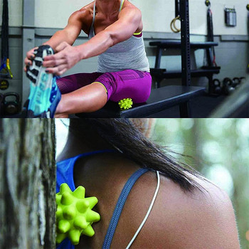 Преносима акуточкова масажна топка с основа за мускулна релаксация Фасционна топка Rumble Roller Hedgehog Ball Yoga Sport Fitness Ball
